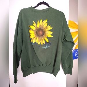 Vintage 90s sunflower Tultex Sweatshirt Maximum Sweats USA Made size Large